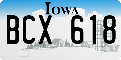 IA license plate BCX618
