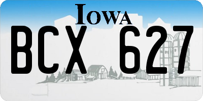 IA license plate BCX627