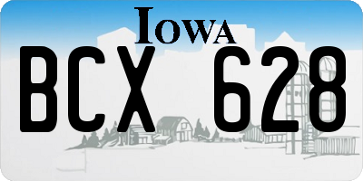 IA license plate BCX628