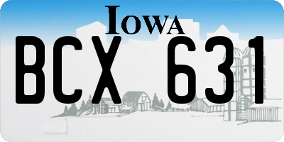 IA license plate BCX631