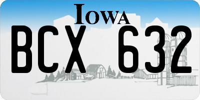 IA license plate BCX632