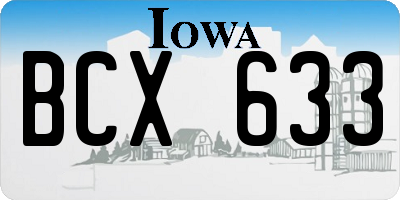 IA license plate BCX633