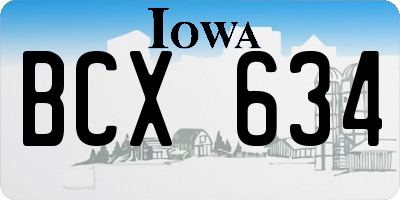 IA license plate BCX634