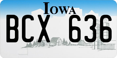 IA license plate BCX636