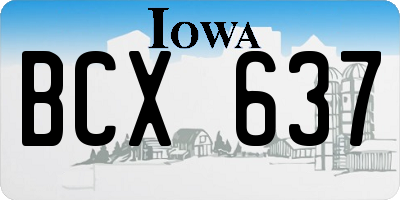 IA license plate BCX637