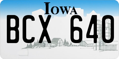 IA license plate BCX640