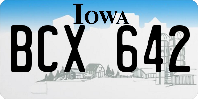 IA license plate BCX642