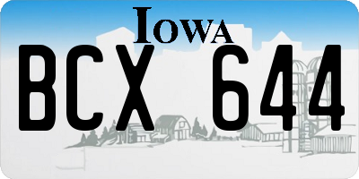 IA license plate BCX644