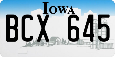 IA license plate BCX645
