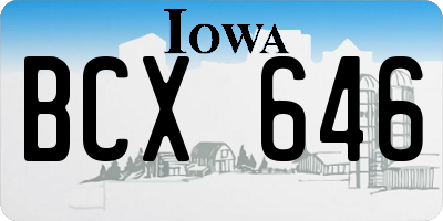 IA license plate BCX646