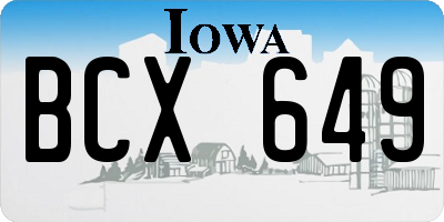 IA license plate BCX649