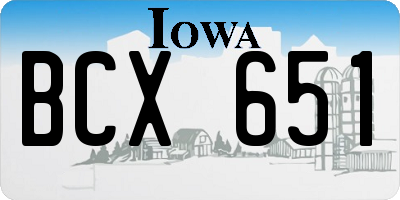 IA license plate BCX651
