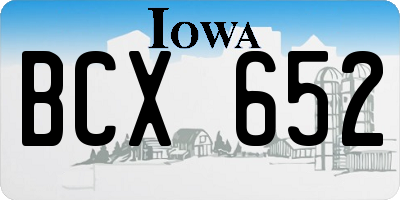 IA license plate BCX652