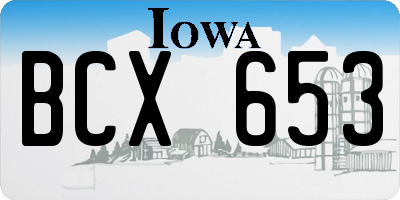 IA license plate BCX653