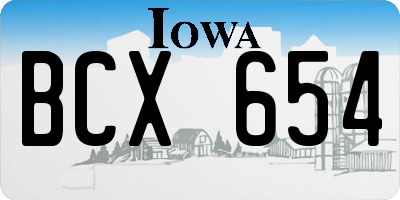 IA license plate BCX654