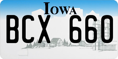 IA license plate BCX660