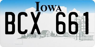IA license plate BCX661