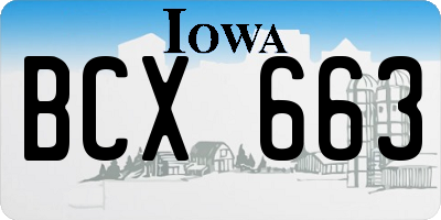 IA license plate BCX663