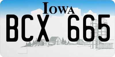 IA license plate BCX665