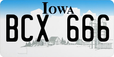IA license plate BCX666
