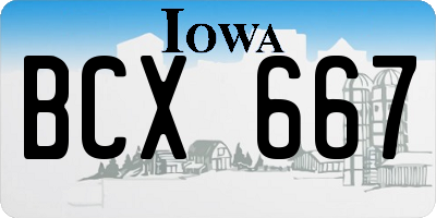 IA license plate BCX667