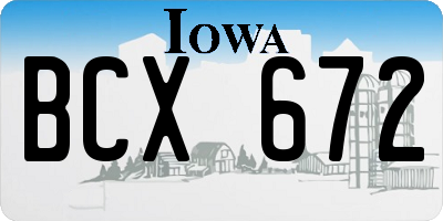 IA license plate BCX672