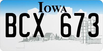 IA license plate BCX673
