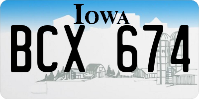 IA license plate BCX674