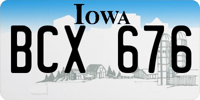 IA license plate BCX676