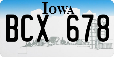 IA license plate BCX678