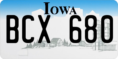 IA license plate BCX680
