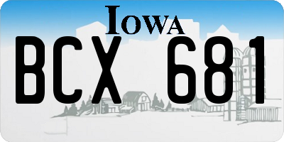IA license plate BCX681
