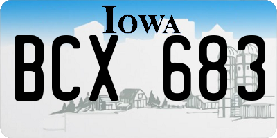IA license plate BCX683