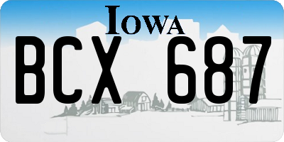IA license plate BCX687