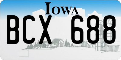 IA license plate BCX688