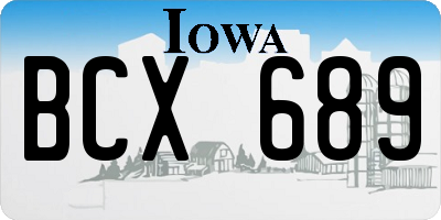 IA license plate BCX689