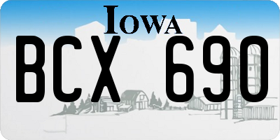 IA license plate BCX690