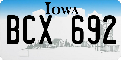 IA license plate BCX692