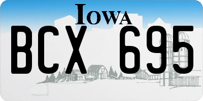 IA license plate BCX695