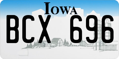 IA license plate BCX696