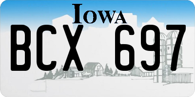 IA license plate BCX697