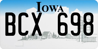 IA license plate BCX698