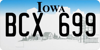 IA license plate BCX699