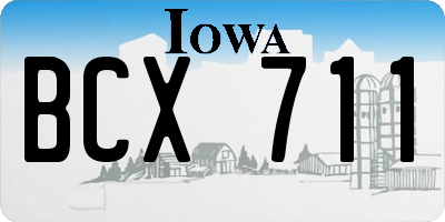 IA license plate BCX711