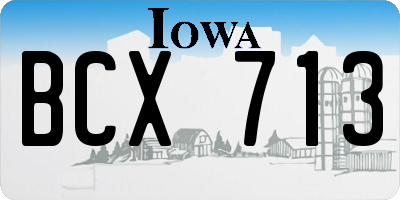 IA license plate BCX713