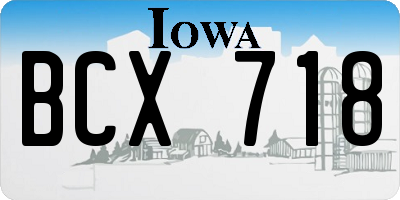 IA license plate BCX718