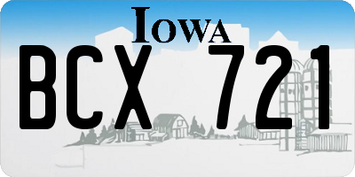 IA license plate BCX721