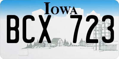 IA license plate BCX723