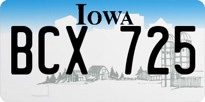 IA license plate BCX725
