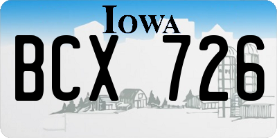 IA license plate BCX726